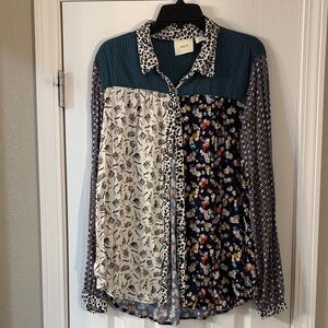 Maeve Multicolor Patterned Button-Down Shirt